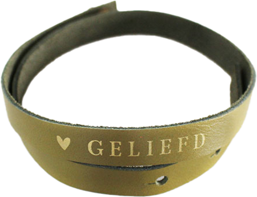 Leren Wikkelarmband Dames - Geliefd - Mosterd