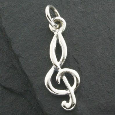 STERLING SILVER HANGER MUZIEKSLEUTEL 22X8X1,5MM