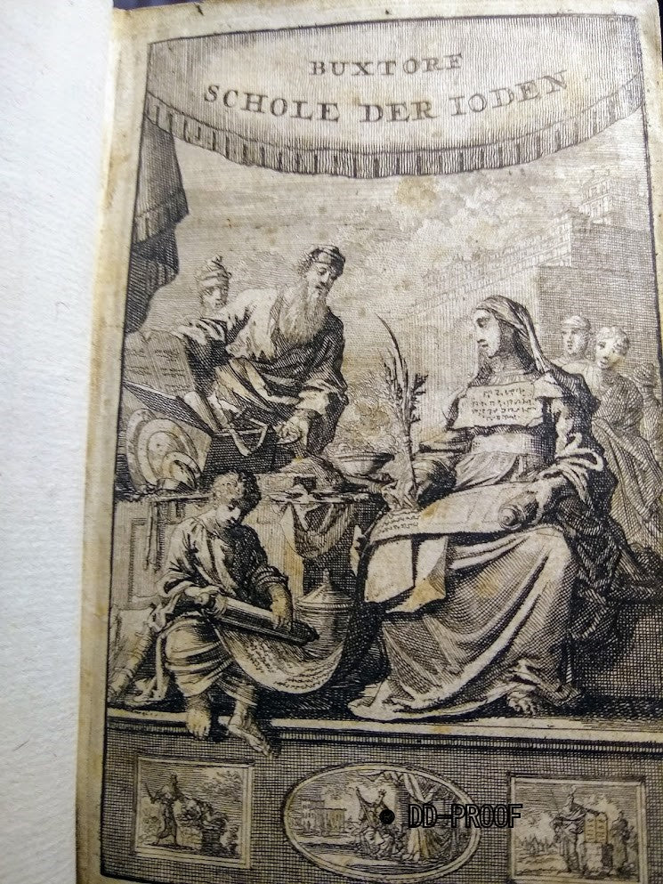M. Joannes Buxtorf, Schoole der Jooden, Derde editie, 1731 Met gegraveerde titelplaat en vier uitslaande prenten door Jan Luyken.